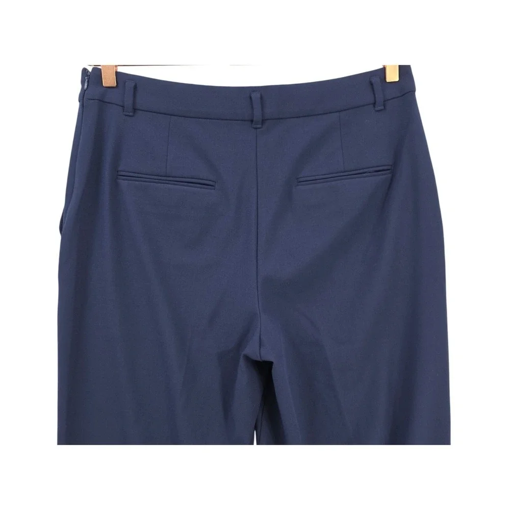Ann Taylor Womens 12T Navy The Wide Leg Pant in Doubleweave